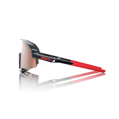 100% Slendale - Gloss Carbon Fiber - HiPER Crimson Silver Mirror Lens