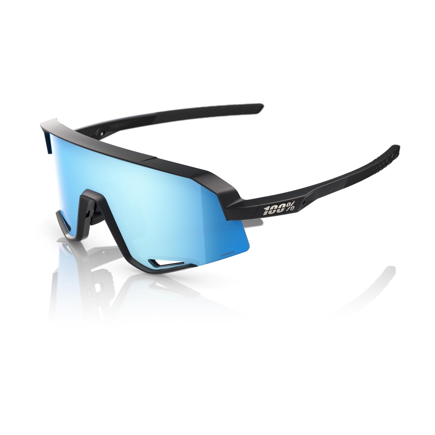 100% Slendale - Matte Black - HiPER Blue Multi Layer Mirror Lens