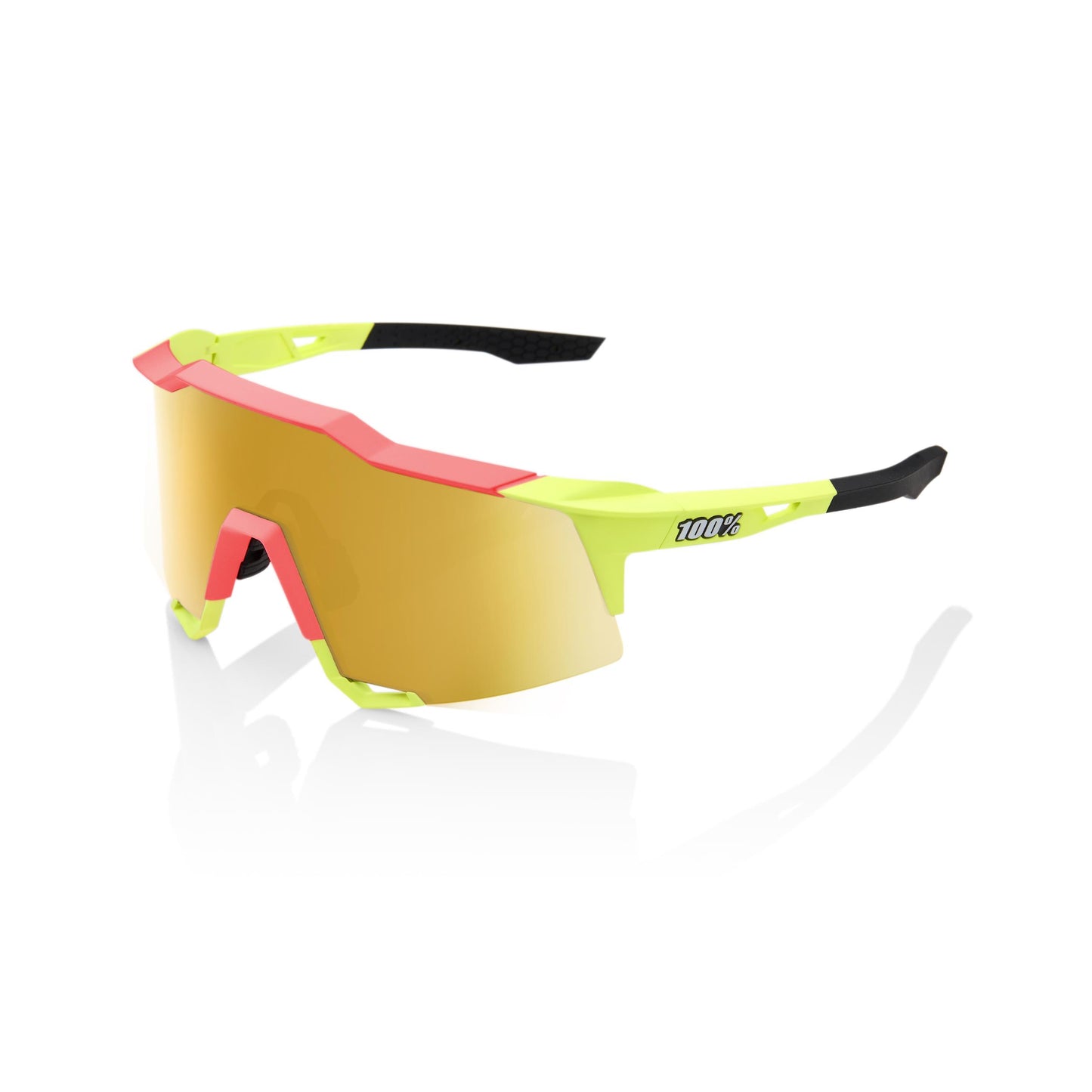 100% Speedcraft - Matte Washed Out Neon Yellow - Flash Gold Mirror Lens