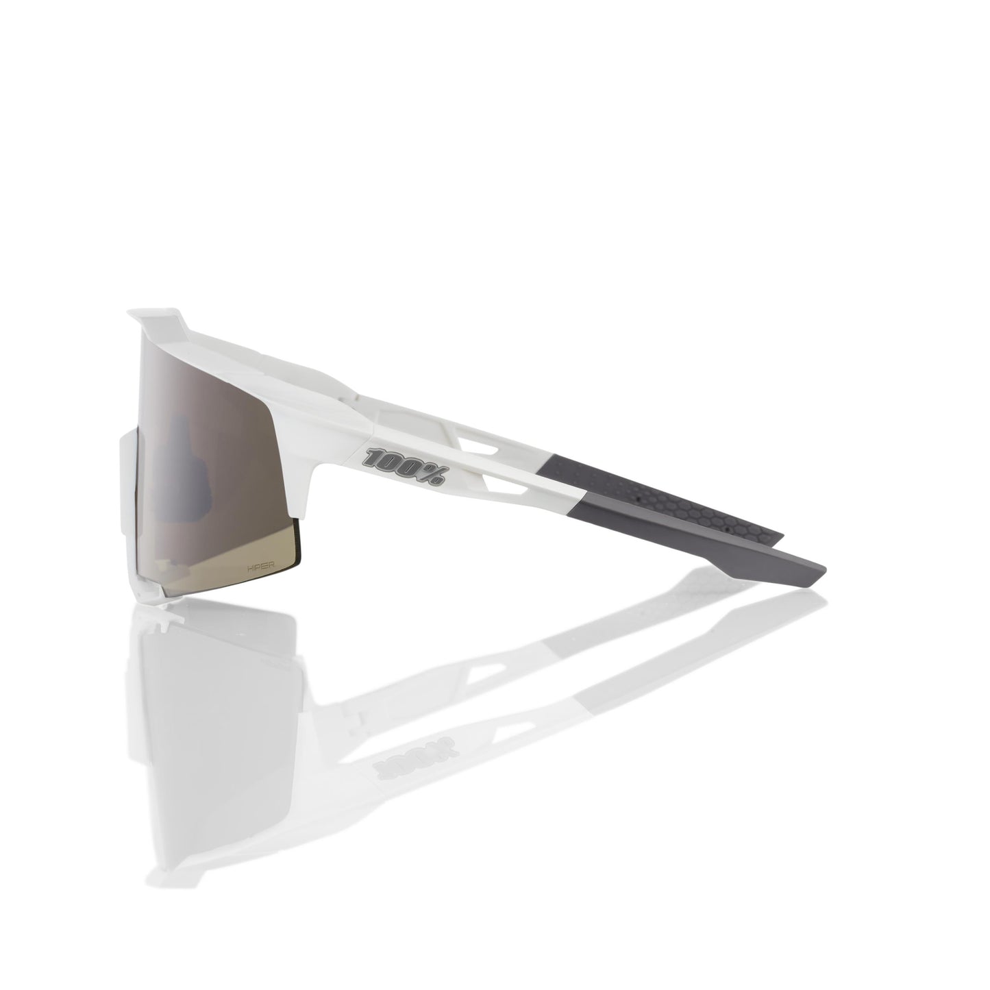 100% Speedcraft - Matte White - HiPER Silver Mirror Lens