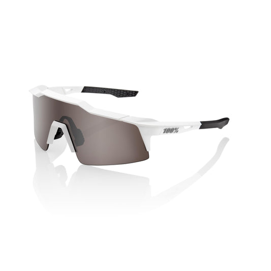 100% Speedcraft SL - Matte White - HiPER Silver Mirror Lens