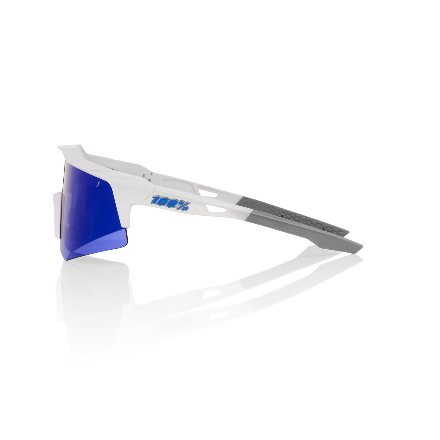 100% Speedcraft XS - Matte White - Blue Multilayer Mirror Lens