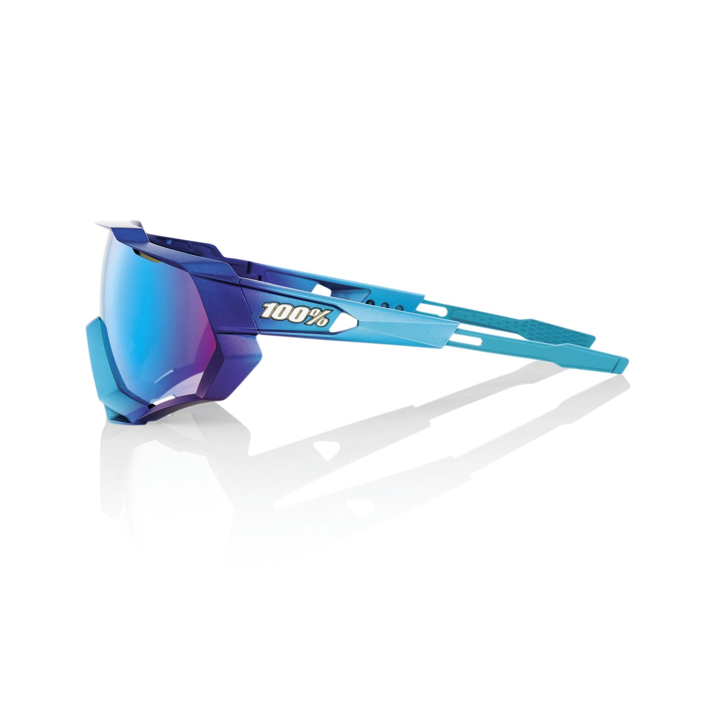 100% Speedtrap - Matte Metallic Into The Fade - Blue Topaz Multilayer Mirror Lens