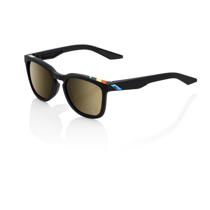 100% Hudson - BWR Black - Soft Gold Mirror Lens