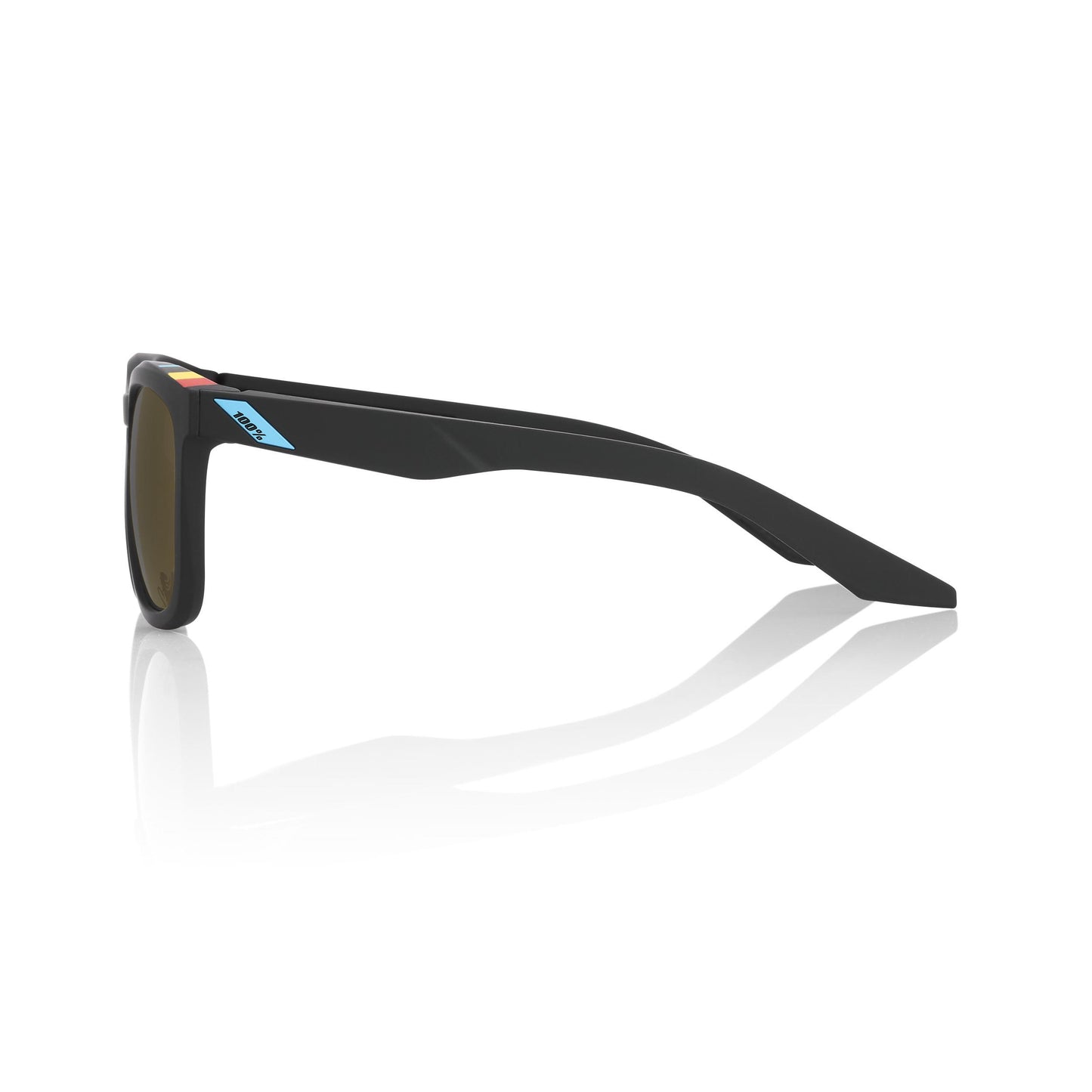 100% Hudson - BWR Black - Soft Gold Mirror Lens