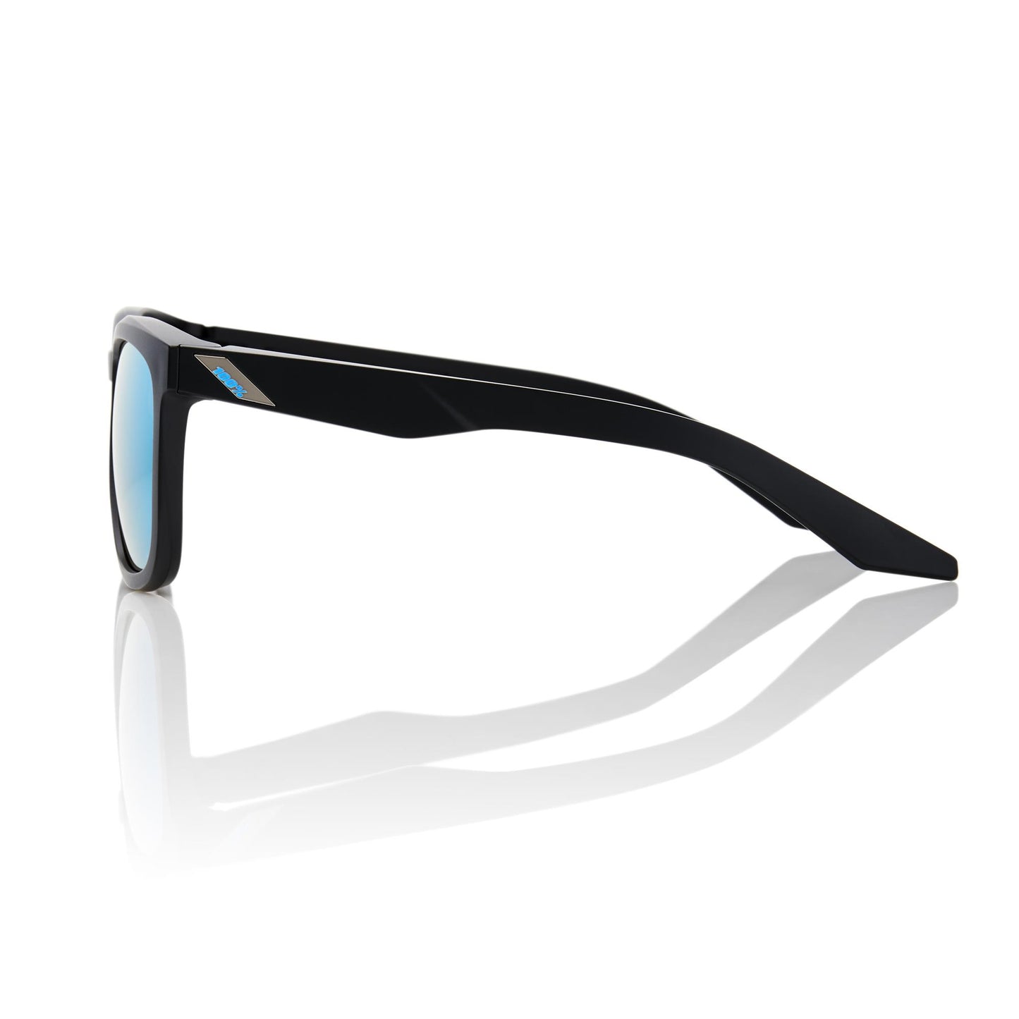 100% Hudson - Matte Black - HiPER Blue Miltilayer Mirror Lens