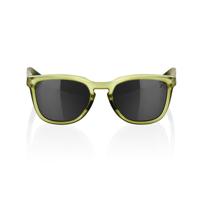 100% Hudson - Matte Translucent Olive Slate - Black Mirror Lens