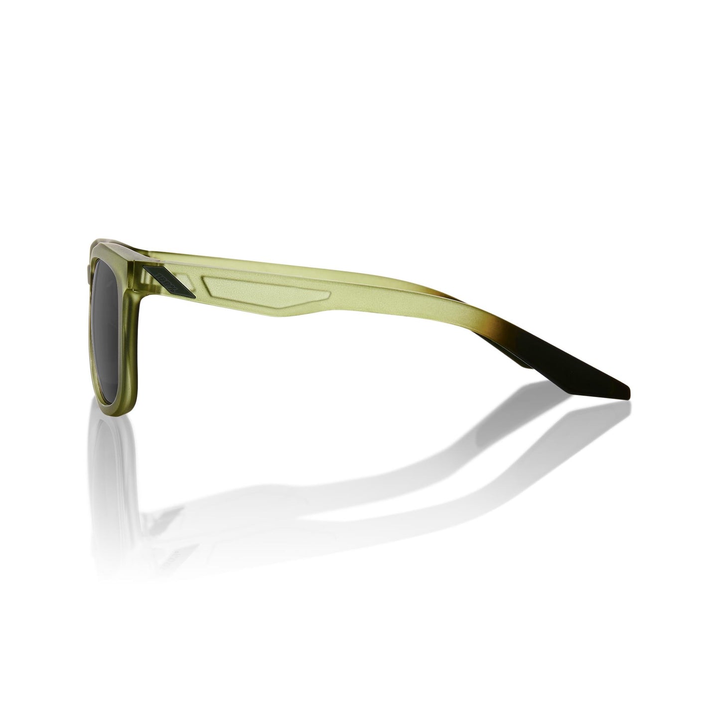 100% Hudson - Matte Translucent Olive Slate - Black Mirror Lens