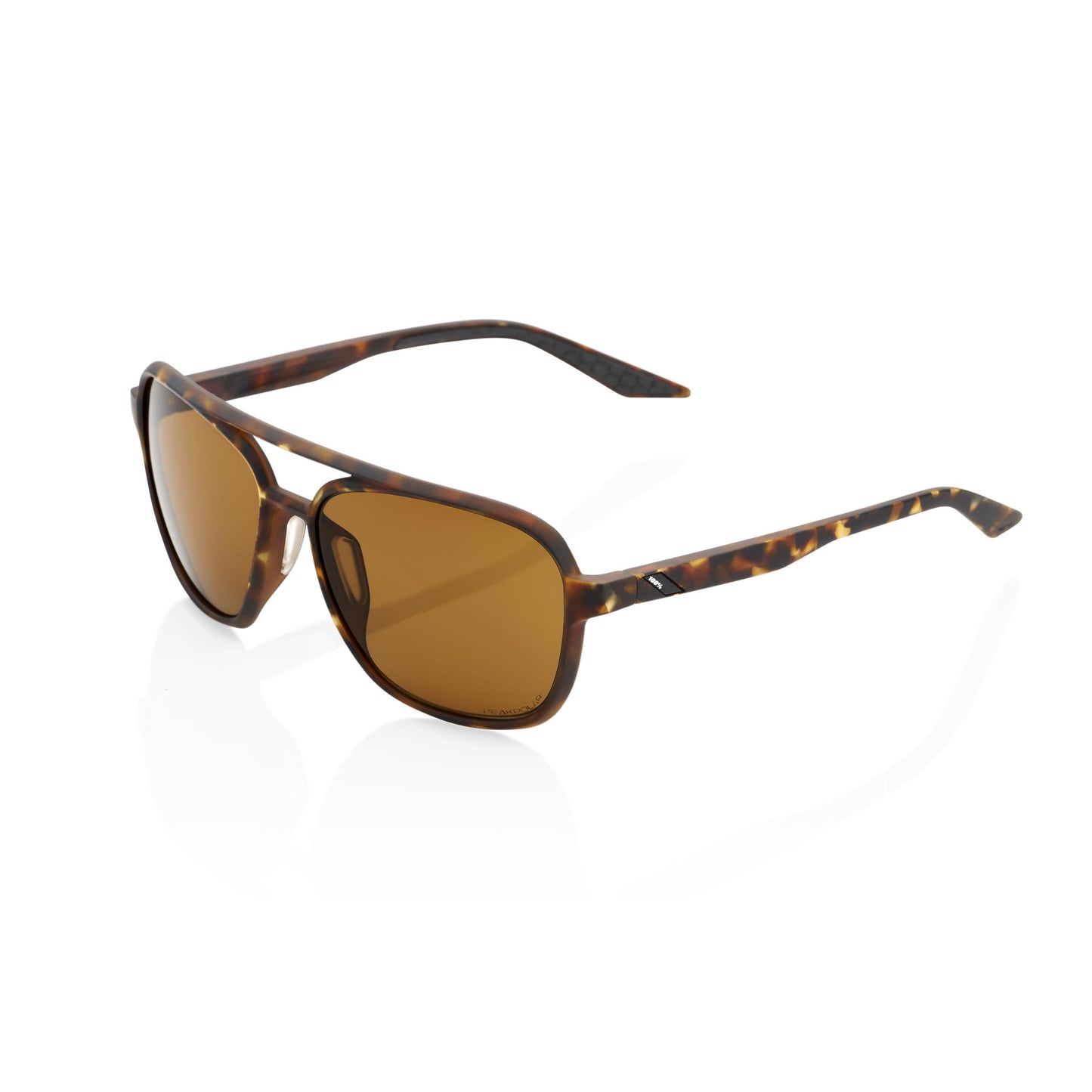 100% Kasia Aviator Round - Soft Tact Havana - Bronze Peakpolar Lens