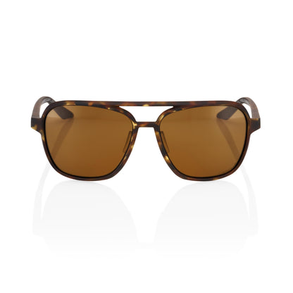 100% Kasia Aviator Round - Soft Tact Havana - Bronze Peakpolar Lens